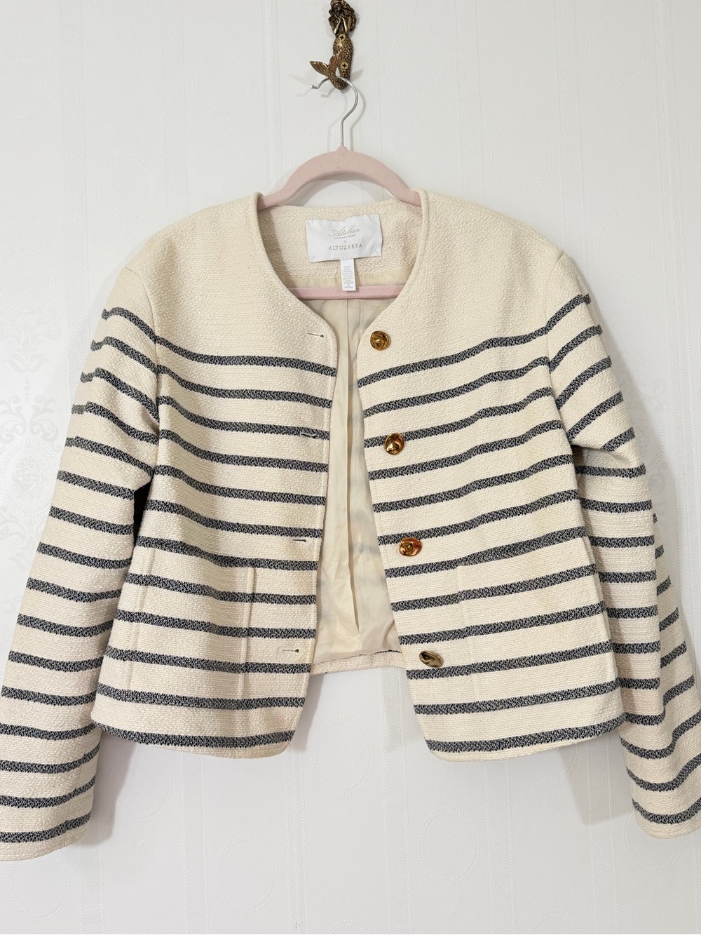Altuzarra Striped Cotton Jacquard Jacket | Size M